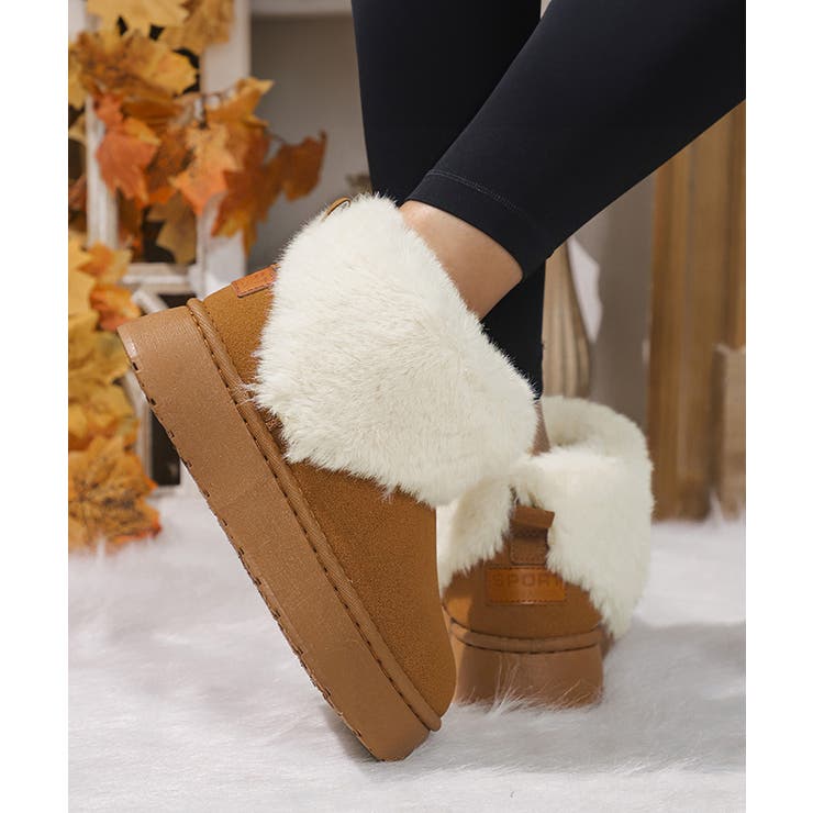 ムートンブーツ 厚底 ファーブーツ 秋冬[品番：AGCW0005991]｜SUNSHINE