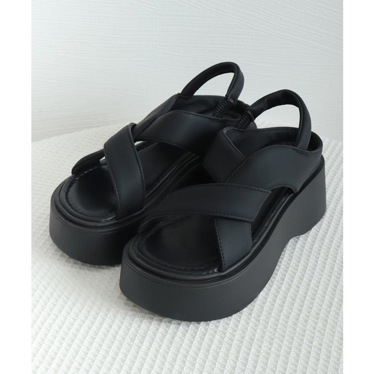 ♠【NEW】クロス ネットアッパー サンダル 2色 2カラー 厚底 サンダル スリッパ 23.5～25.5cm 2way クロックス