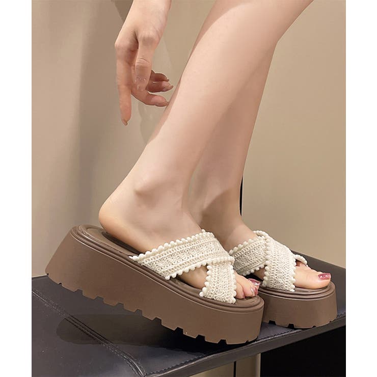 厚底サンダル レディース クロッシー編み | SUNSHINE CLOSET | 詳細画像3 