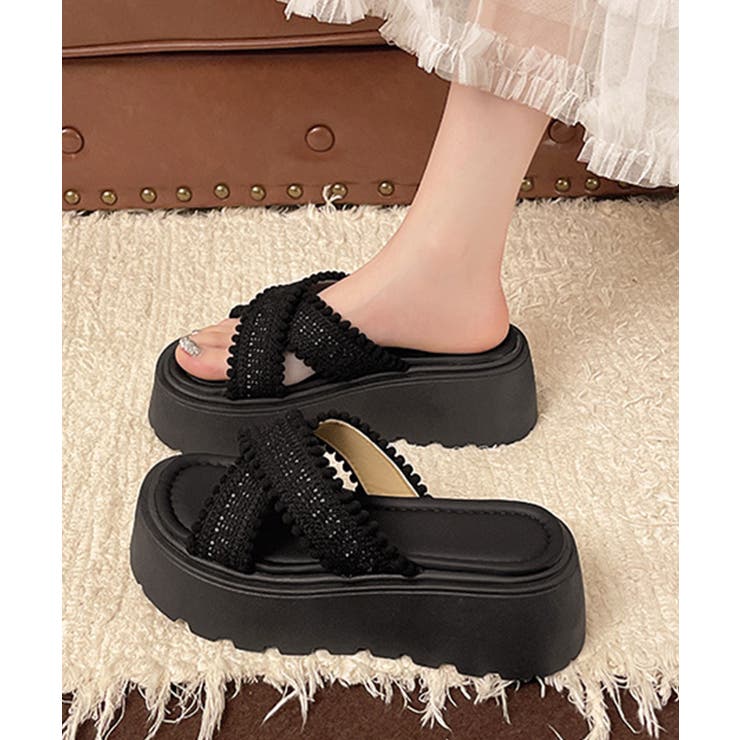 厚底サンダル レディース クロッシー編み | SUNSHINE CLOSET | 詳細画像9 