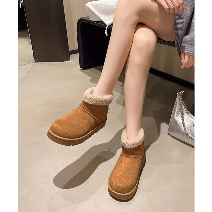 ムートンブーツ 厚底無地 ショートブーツ | SUNSHINE CLOSET | 詳細画像3 