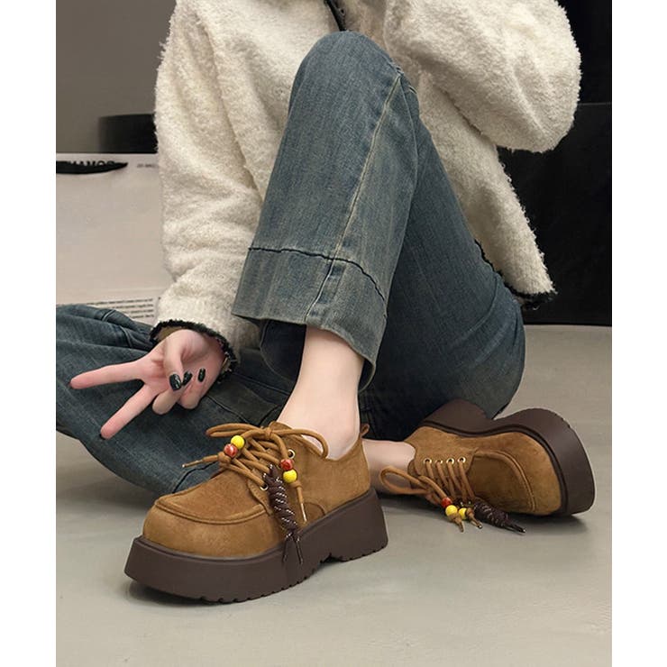 厚底ローファー レースアップ 韓国風靴 | SUNSHINE CLOSET | 詳細画像4 