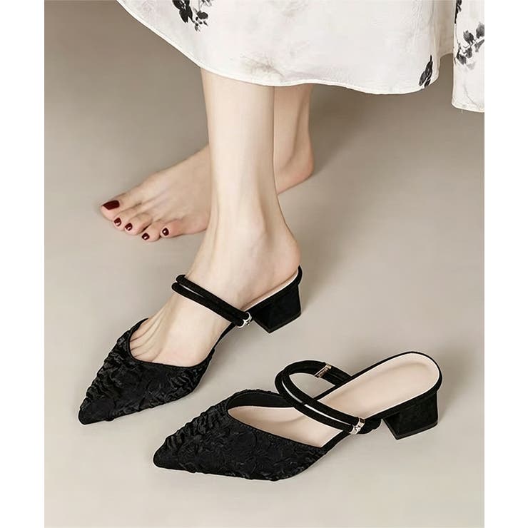 チャンキーヒール ポインテッドトゥ 痛くない | SUNSHINE CLOSET | 詳細画像3 