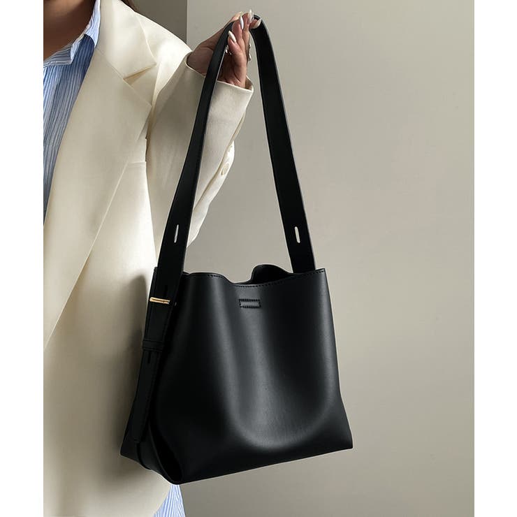 ショルダーバッグ 黒 無地 トートバッグ | SUNSHINE CLOSET | 詳細画像1 