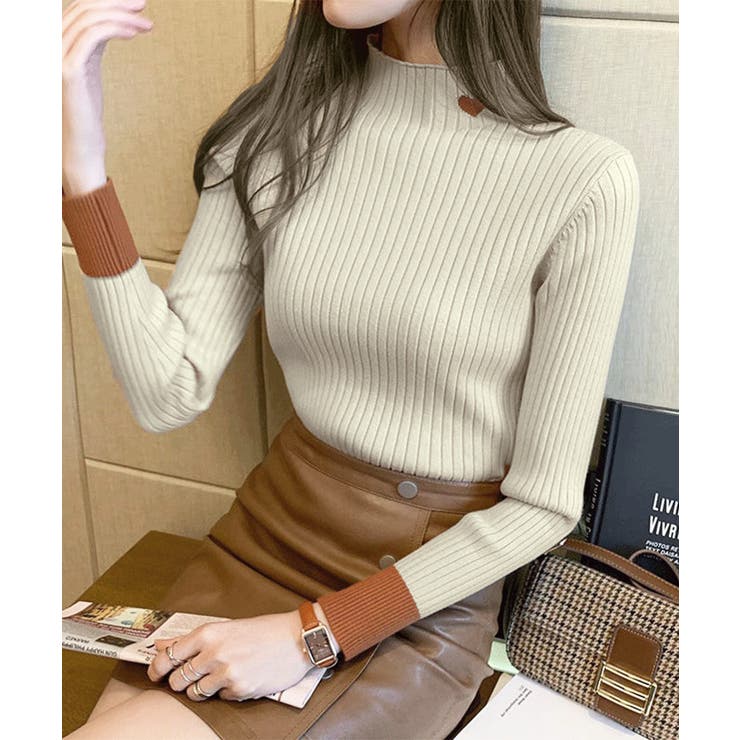 ニットトップス プチハイネック 配色 | SUNSHINE CLOSET | 詳細画像6 