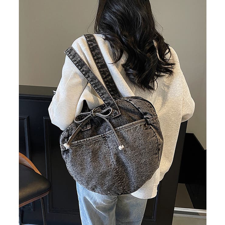 デニムトートバッグ ラウンドバッグ 無地 | SUNSHINE CLOSET | 詳細画像10 