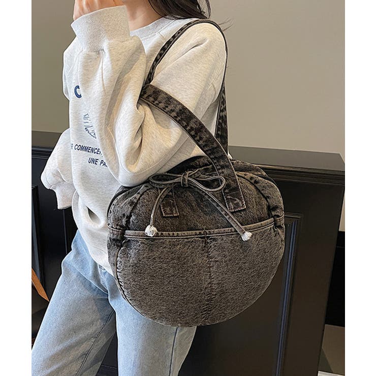 デニムトートバッグ ラウンドバッグ 無地 | SUNSHINE CLOSET | 詳細画像11 