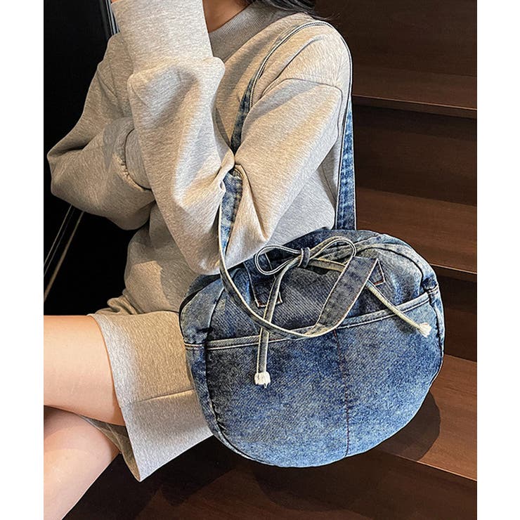 デニムトートバッグ ラウンドバッグ 無地 | SUNSHINE CLOSET | 詳細画像14 