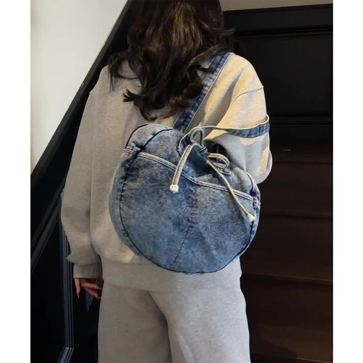 デニムトートバッグ ラウンドバッグ 無地 | SUNSHINE CLOSET | 詳細画像18 