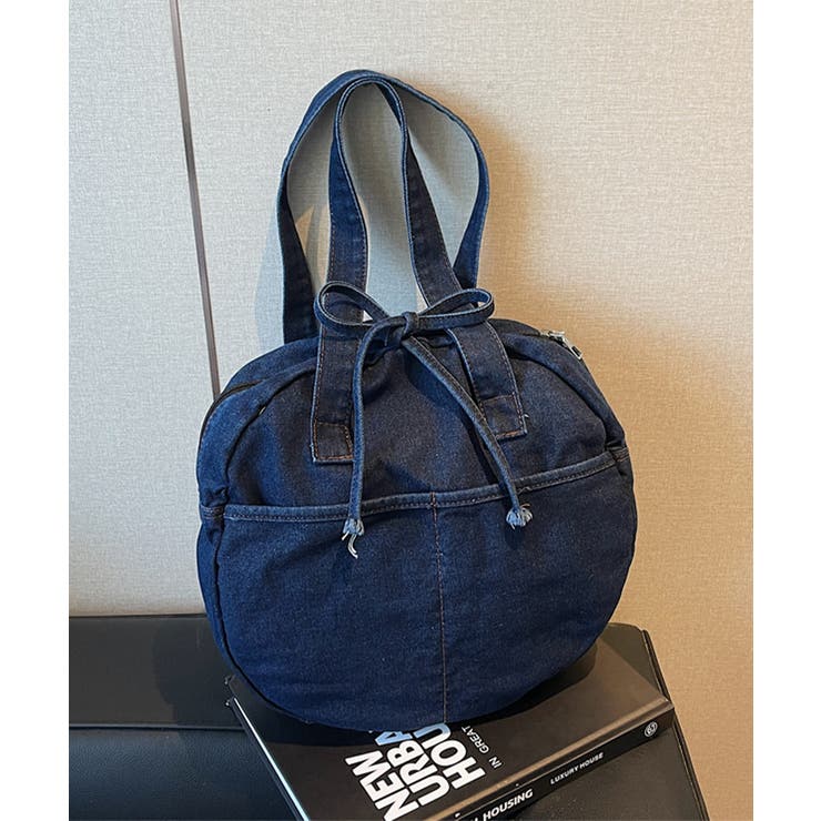 デニムトートバッグ ラウンドバッグ 無地 | SUNSHINE CLOSET | 詳細画像19 