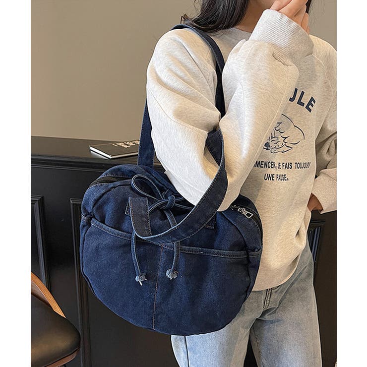 デニムトートバッグ ラウンドバッグ 無地 | SUNSHINE CLOSET | 詳細画像2 