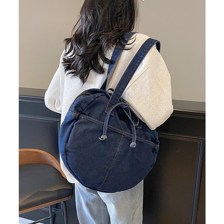 デニムトートバッグ ラウンドバッグ 無地 | SUNSHINE CLOSET | 詳細画像5 