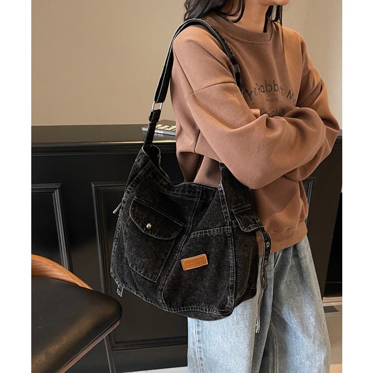 デニム ショルダーバッグ A4 大容量 | SUNSHINE CLOSET | 詳細画像11 