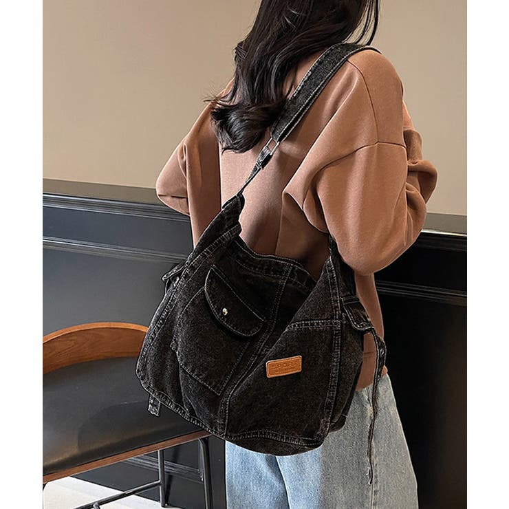 デニム ショルダーバッグ A4 大容量 | SUNSHINE CLOSET | 詳細画像12 