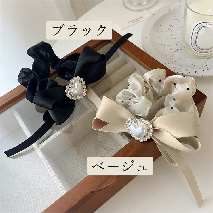 光沢シュシュ ヘアゴム ハート リボン | SUNSHINE CLOSET | 詳細画像2 