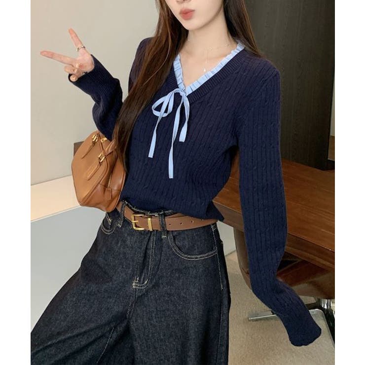 ニットトップスレディース リボン フリル | SUNSHINE CLOSET | 詳細画像10 