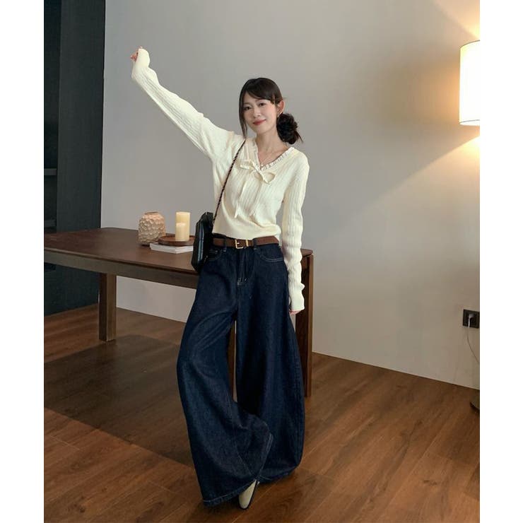 ニットトップスレディース リボン フリル | SUNSHINE CLOSET | 詳細画像7 