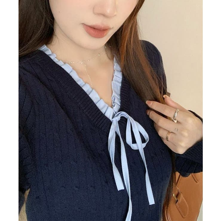 ニットトップスレディース リボン フリル | SUNSHINE CLOSET | 詳細画像8 