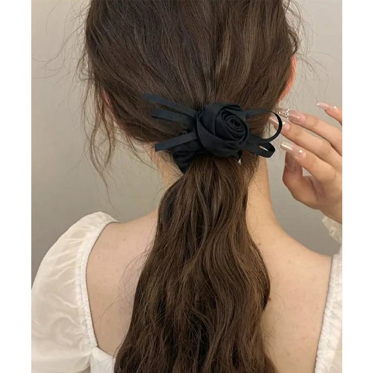 サテンシュシュ ヘアゴム ローズ | SUNSHINE CLOSET | 詳細画像3 