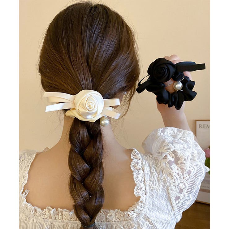 サテンシュシュ ヘアゴム ローズ | SUNSHINE CLOSET | 詳細画像5 