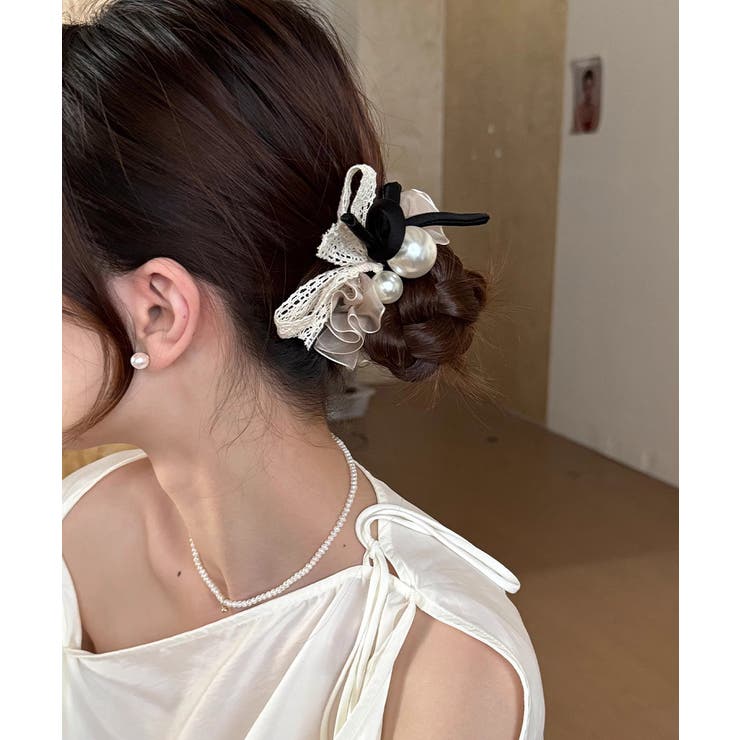 ヘアゴム シュシュ レース蝶結び 韓国風 | SUNSHINE CLOSET | 詳細画像2 