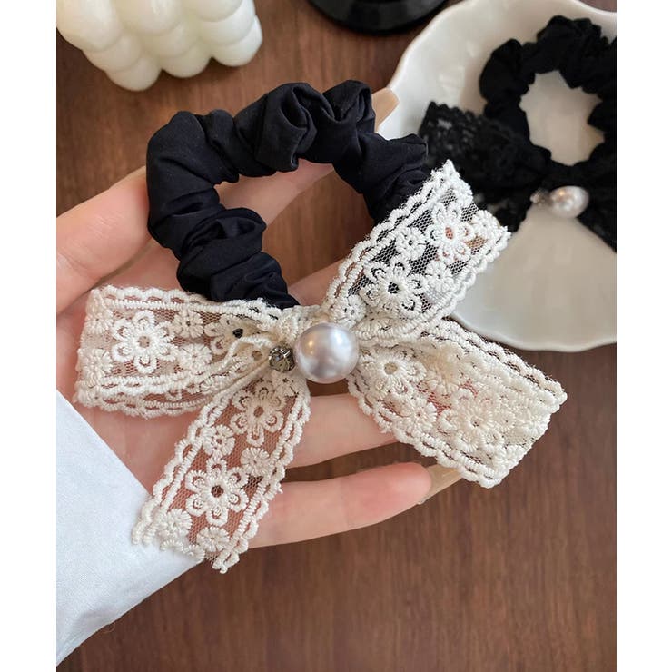 シュシュ レースリボン パール ヘアゴム | SUNSHINE CLOSET | 詳細画像5 