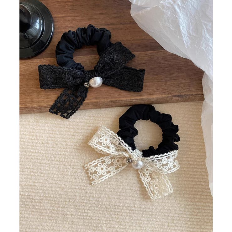 シュシュ レースリボン パール ヘアゴム | SUNSHINE CLOSET | 詳細画像9 