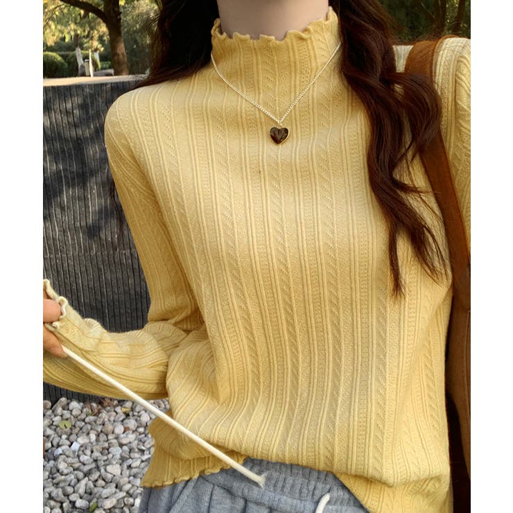 ニットソー 長袖 プチハイネック 韓国風 | SUNSHINE CLOSET | 詳細画像16 