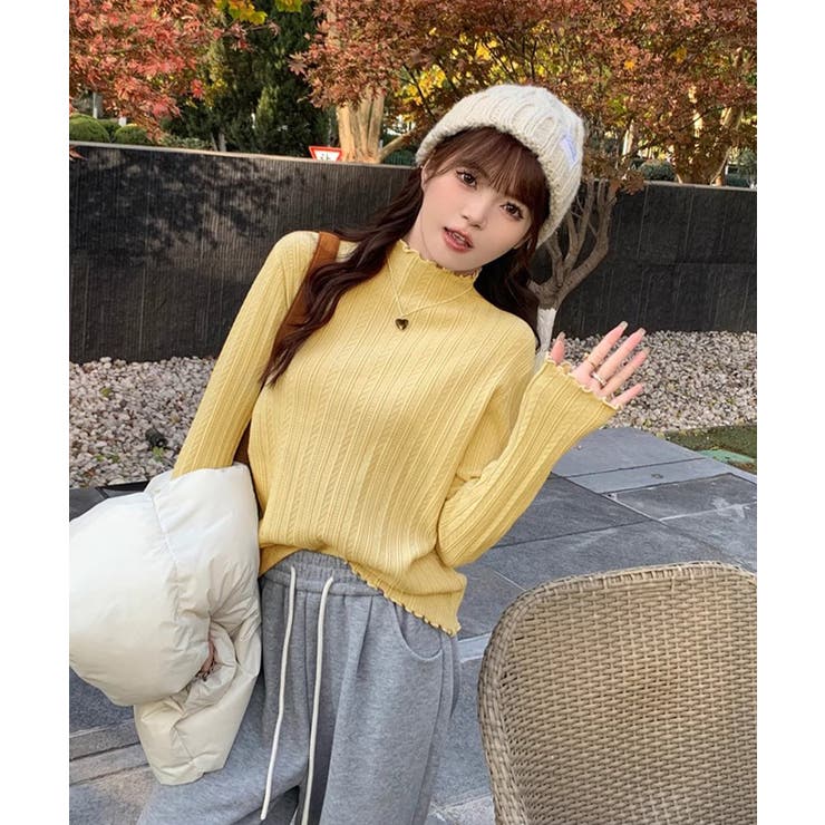 ニットソー 長袖 プチハイネック 韓国風 | SUNSHINE CLOSET | 詳細画像17 