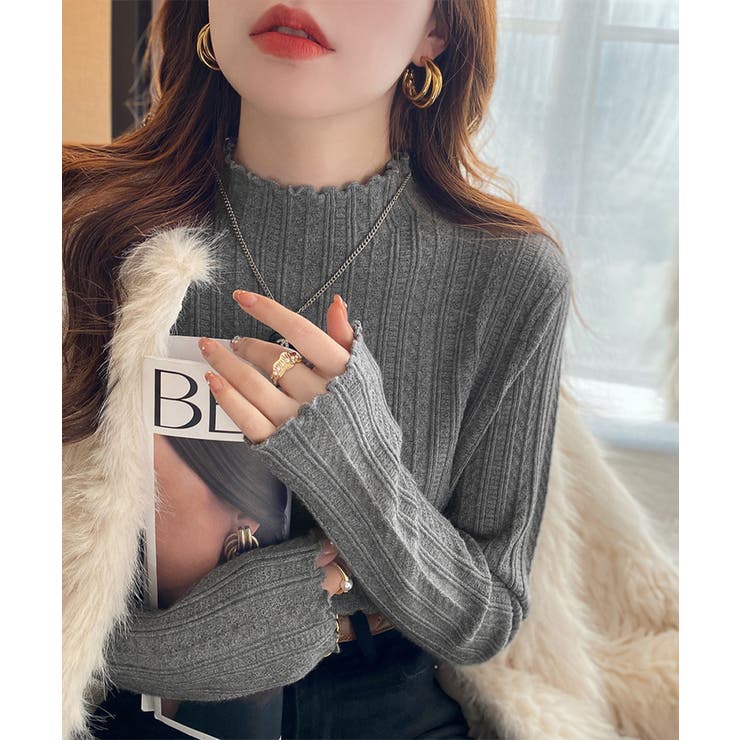 ニットソー 長袖 プチハイネック 韓国風 | SUNSHINE CLOSET | 詳細画像20 