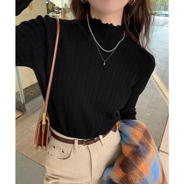 ニットソー 長袖 プチハイネック 韓国風 | SUNSHINE CLOSET | 詳細画像5 