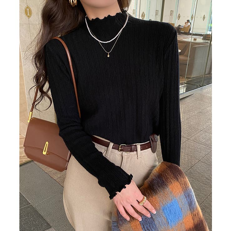 ニットソー 長袖 プチハイネック 韓国風 | SUNSHINE CLOSET | 詳細画像6 