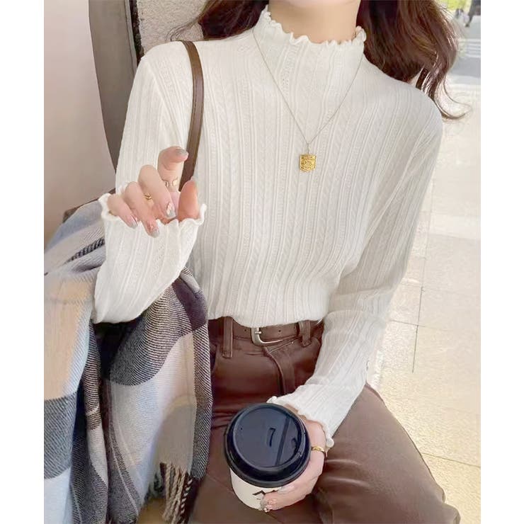 ニットソー 長袖 プチハイネック 韓国風 | SUNSHINE CLOSET | 詳細画像9 