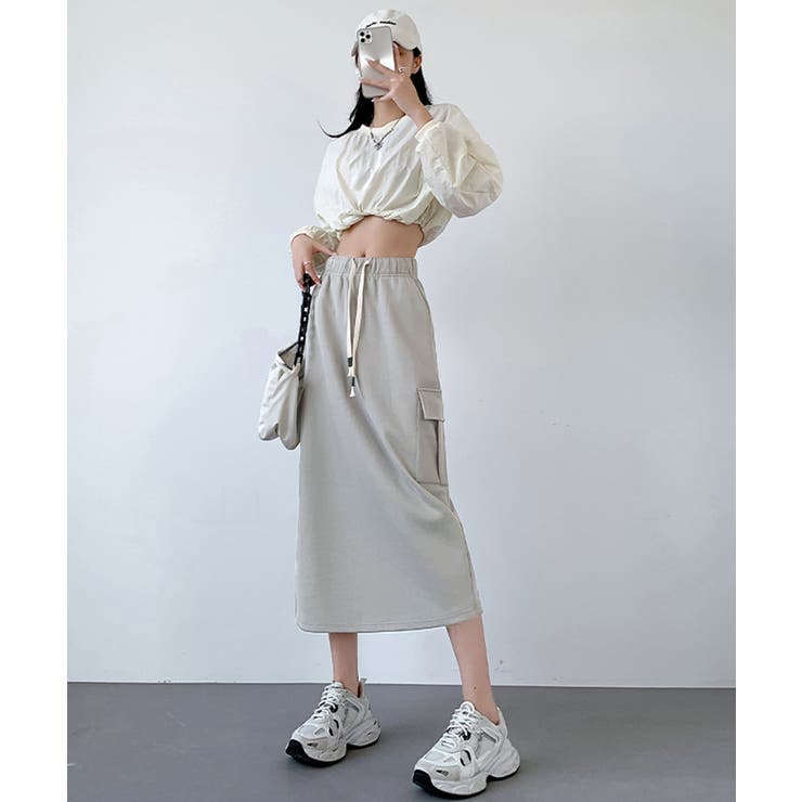 ワークスカート ハイウエスト 秋冬 韓国 | SUNSHINE CLOSET | 詳細画像6 