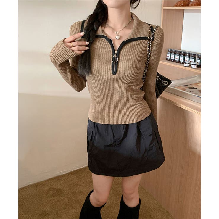 ニットトップス ファスナー付き 無地 | SUNSHINE CLOSET | 詳細画像10 