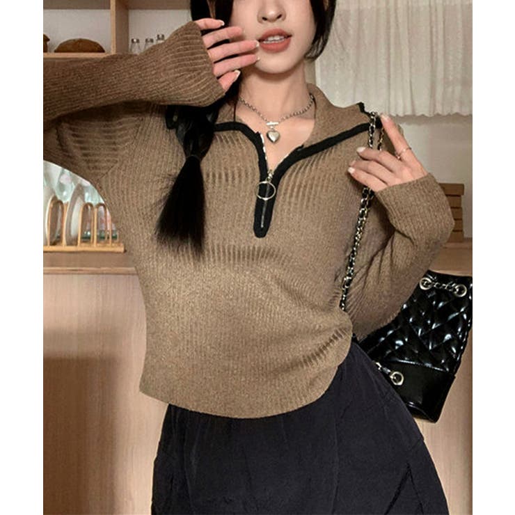 ニットトップス ファスナー付き 無地 | SUNSHINE CLOSET | 詳細画像13 