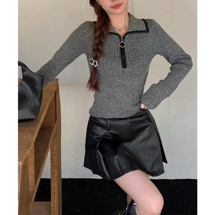 ニットトップス ファスナー付き 無地 | SUNSHINE CLOSET | 詳細画像17 