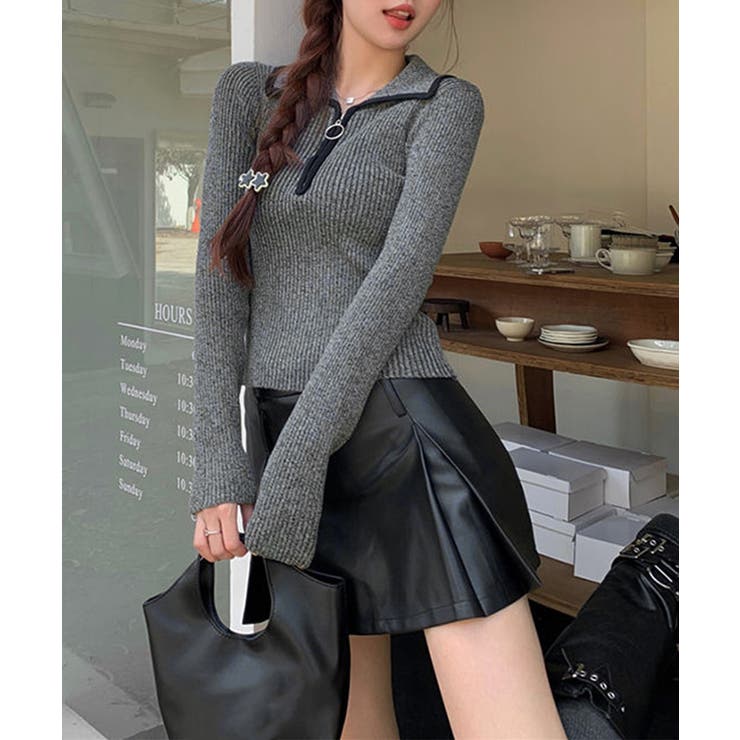 ニットトップス ファスナー付き 無地 | SUNSHINE CLOSET | 詳細画像19 