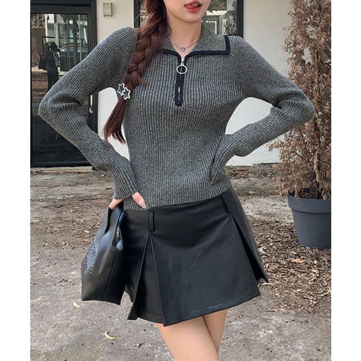 ニットトップス ファスナー付き 無地 | SUNSHINE CLOSET | 詳細画像20 