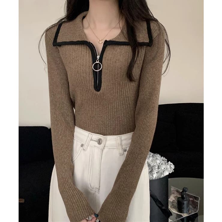 ニットトップス ファスナー付き 無地 | SUNSHINE CLOSET | 詳細画像8 