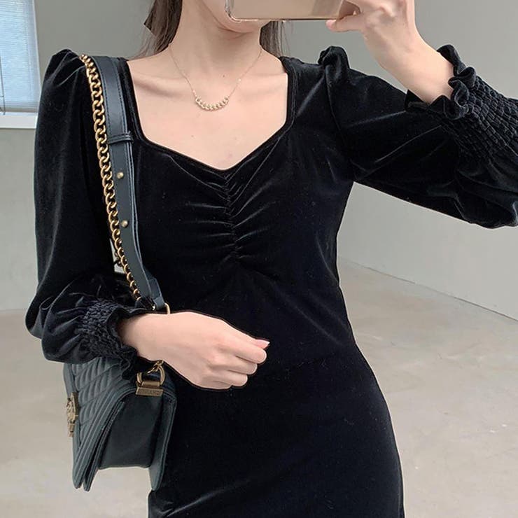 SANSeLF サンセルフ　ベロアワンピース サロペットワンピース ワンピース レディース ロング 送料無料