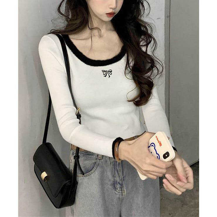 Tシャツ クールネック 刺しゅう 秋冬 | SUNSHINE CLOSET | 詳細画像6 