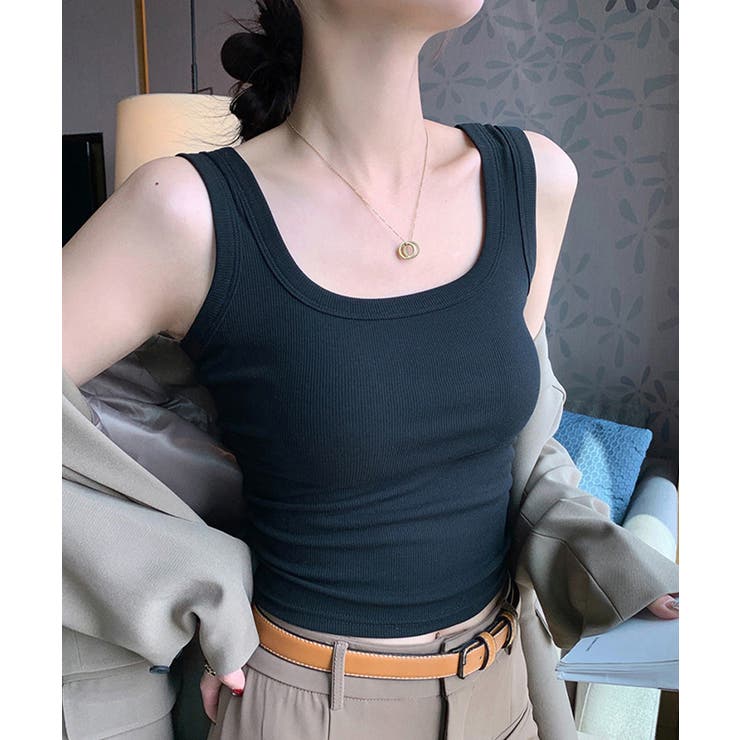 タンクトップ レディース 無地 Uネック | SUNSHINE CLOSET | 詳細画像1 