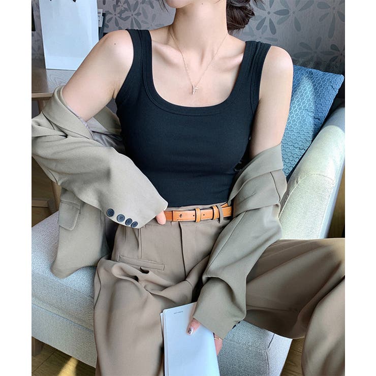 タンクトップ レディース 無地 Uネック | SUNSHINE CLOSET | 詳細画像3 