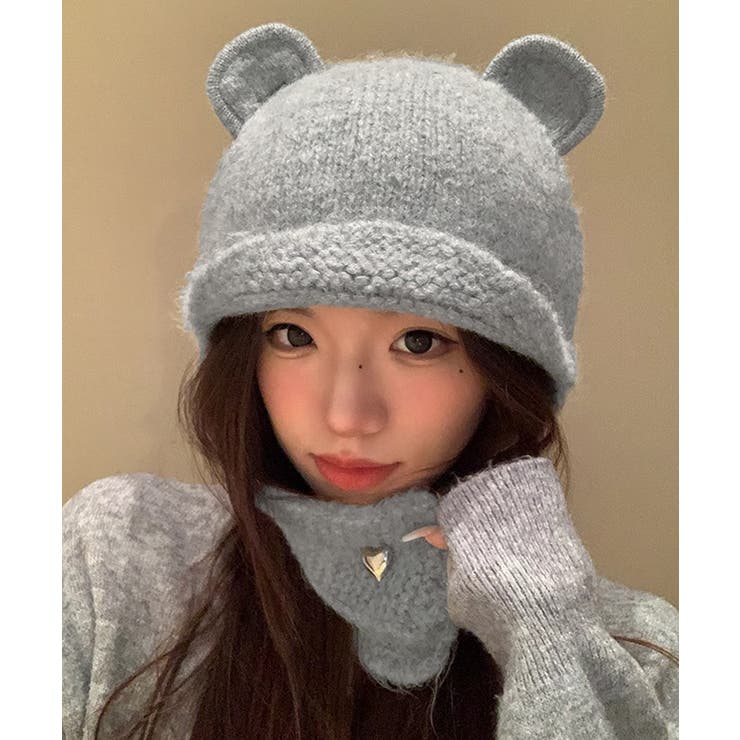 くま耳ニット帽 レディース 韓国風 | SUNSHINE CLOSET | 詳細画像5 