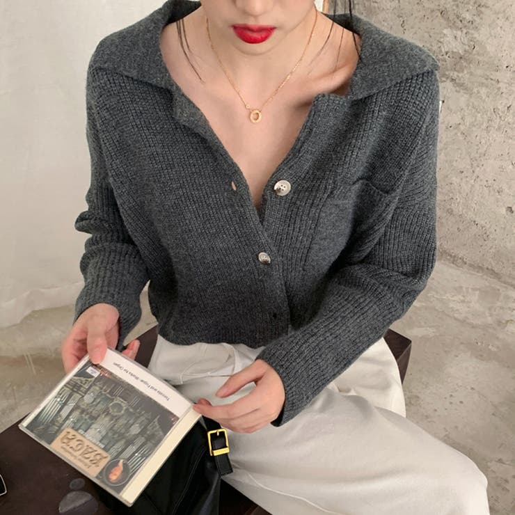 ショート丈ニット カーディガン トップス | SUNSHINE CLOSET | 詳細画像9 