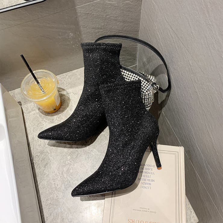 ブラック | ショートブーツ レディース ソックスブーツ | SUNSHINE CLOSET