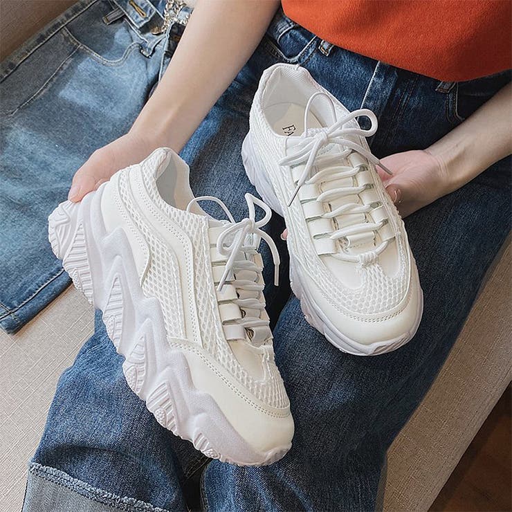 ホワイト | スニーカー レディース 厚底 | SUNSHINE CLOSET