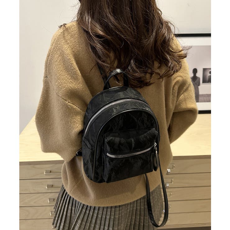 ミニリュックサック コンパクトバッグ 黒 | SUNSHINE CLOSET | 詳細画像4 