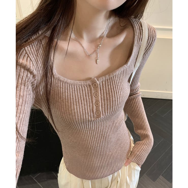 ニットトップス スクエアネック 無地 | SUNSHINE CLOSET | 詳細画像11 